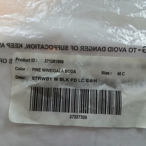 Avenue Body Perfect Plunge Bra 40C Pink Black Lace Underwire Padded - Picture 5 of 5